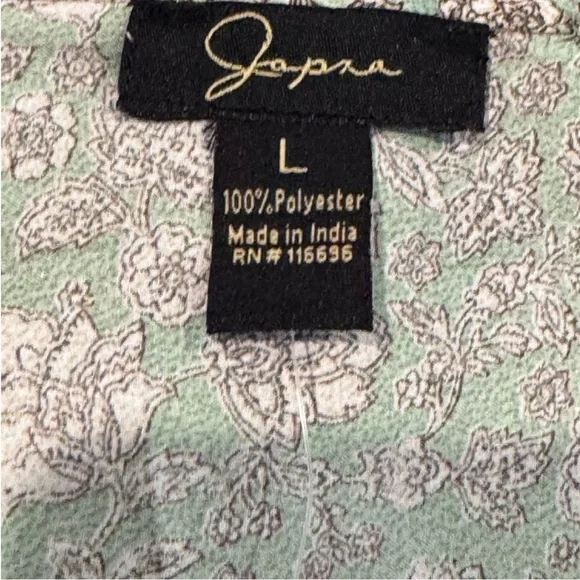 Japna Floral Satin Scarf  Top Size L NWT - Picture 6 of 10